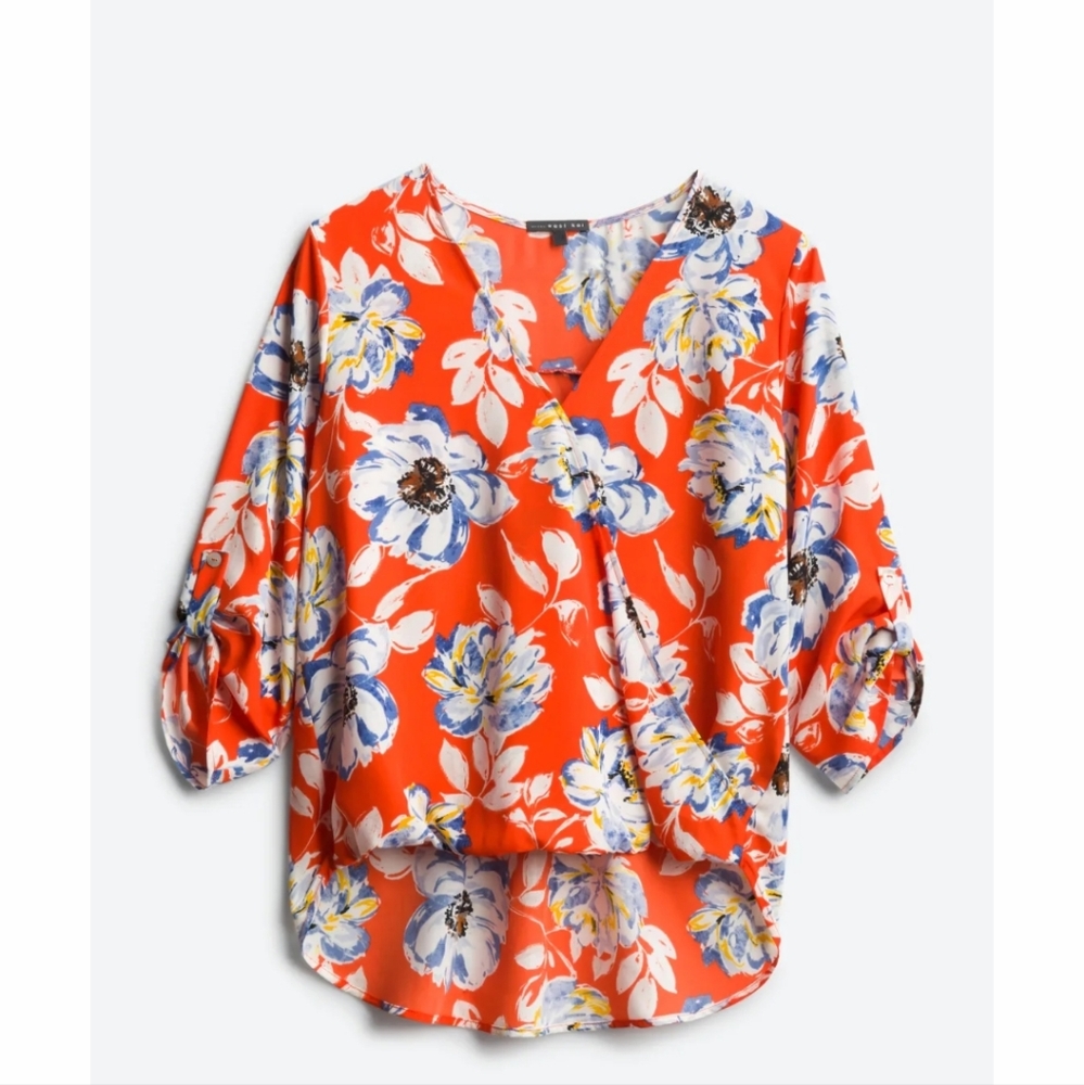 Red Floral Blouse